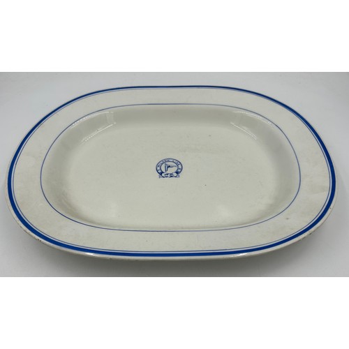 432 - Local shipping interest. A ceramic meat plate marked Wilson  Line with  indistinct impressed marks t... 