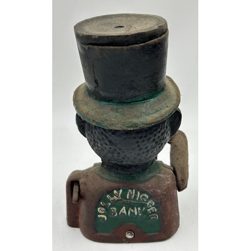 1422 - A collection of cast iron Novelty Money Boxes to include Salted Peanut Man, Top Hat Man and others a... 