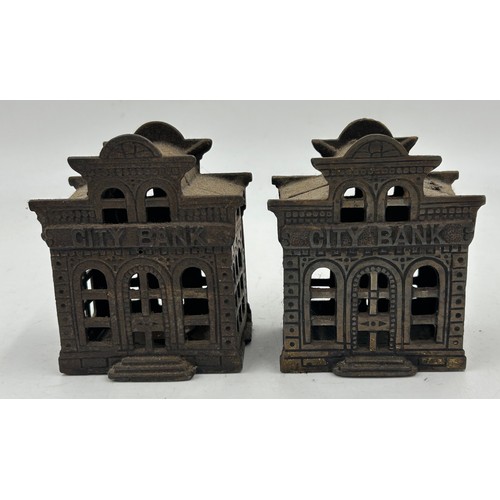 1423 - A collection of cast iron Novelty Money Boxes to include Trick Dog, Cat and Mouse, Elephant, U.S Mai... 