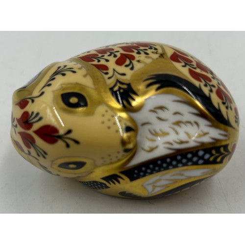 434 - Two Royal Crown Derby Money Boxes with gold stoppers to include Frog on Lily Pad 12cm & Seated Pig 1... 