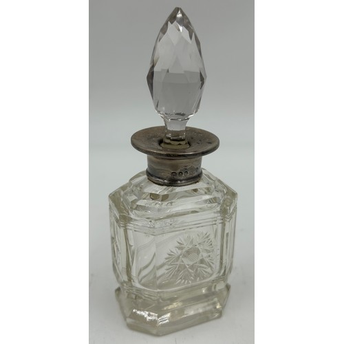 501 - A Versace Rosenthal glass bottle stopper, a London 1922 Willian Henry Sparrow perfume bottle togethe... 