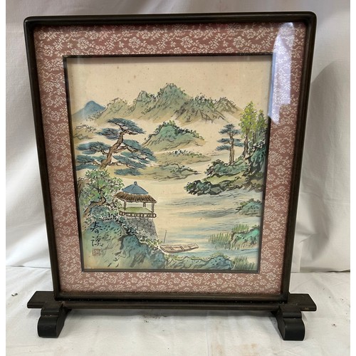 1008 - A collection of Oriental items to include 12 x hand painted pictures, a Centenary Nosawa & Co Ltd sc... 