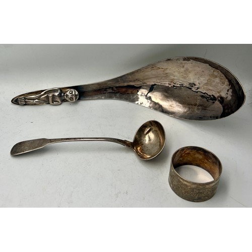 874 - Silver and plate to include Aberdeen silver ladle 1824-1841, maker John Garden.