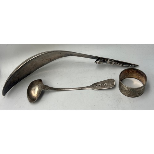 874 - Silver and plate to include Aberdeen silver ladle 1824-1841, maker John Garden.