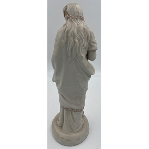 389 - A Copeland Parian ware figure of Ophelia signed Calder Marshall  RA. Published June 1st 1863. 43cm h... 