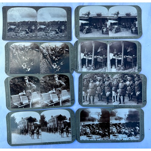 1379 - A stereograph together with a quantity of cards to include Realistic Travels - WWI scenes (29) and a... 