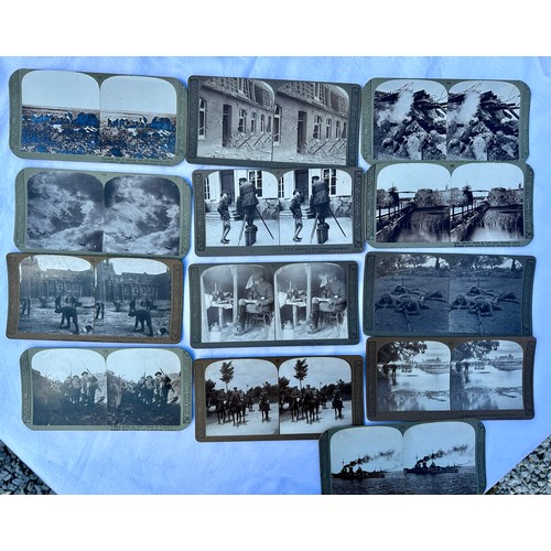 1379 - A stereograph together with a quantity of cards to include Realistic Travels - WWI scenes (29) and a... 