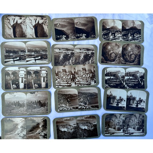 1379 - A stereograph together with a quantity of cards to include Realistic Travels - WWI scenes (29) and a... 