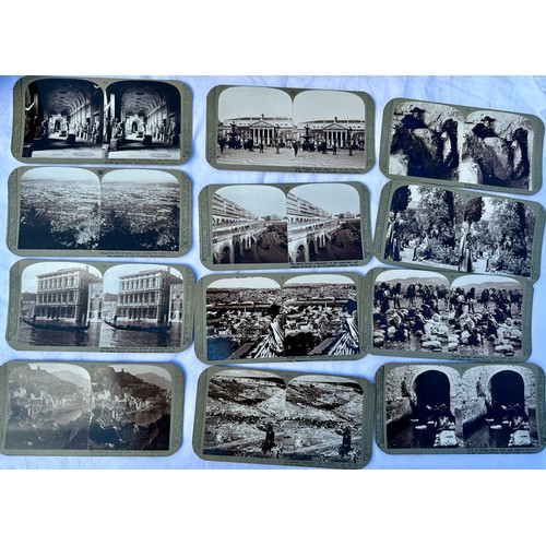 1379 - A stereograph together with a quantity of cards to include Realistic Travels - WWI scenes (29) and a... 