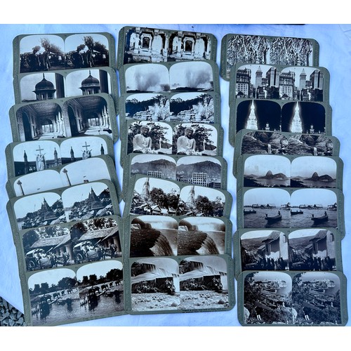 1379 - A stereograph together with a quantity of cards to include Realistic Travels - WWI scenes (29) and a... 