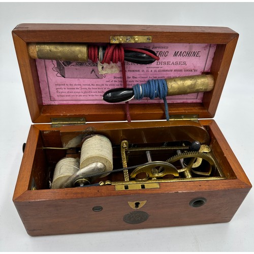 1380 - The improved Magneto-Electric Machine, mahogany box by S Maw, Son & Thompson.