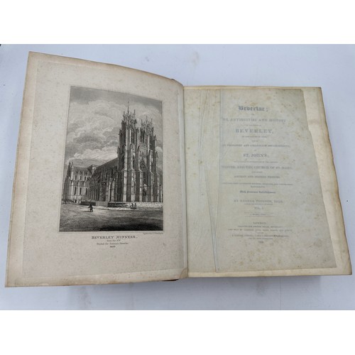 1242 - Books - Beverley. Poulson, George. Beverlac; or The Antiquities and History of the Town of Beverley.... 