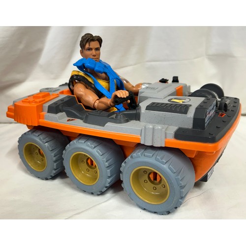 1291 - Hasbro Action Man Jungle Explorer All Terrain 6 wheeled vehicle along with 2000 orange and black VW ... 