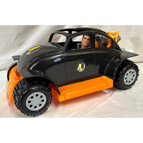 1291 - Hasbro Action Man Jungle Explorer All Terrain 6 wheeled vehicle along with 2000 orange and black VW ... 