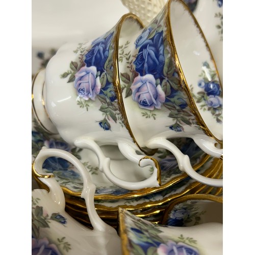 380 - Royal Albert 'Moonlight Roses' part dinner service comprising of large serving plate 35cm, 6 x dinne... 