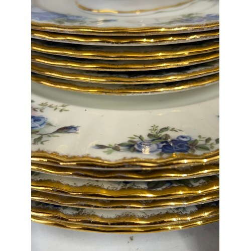 380 - Royal Albert 'Moonlight Roses' part dinner service comprising of large serving plate 35cm, 6 x dinne... 