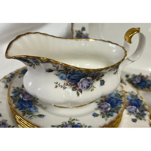 380 - Royal Albert 'Moonlight Roses' part dinner service comprising of large serving plate 35cm, 6 x dinne... 