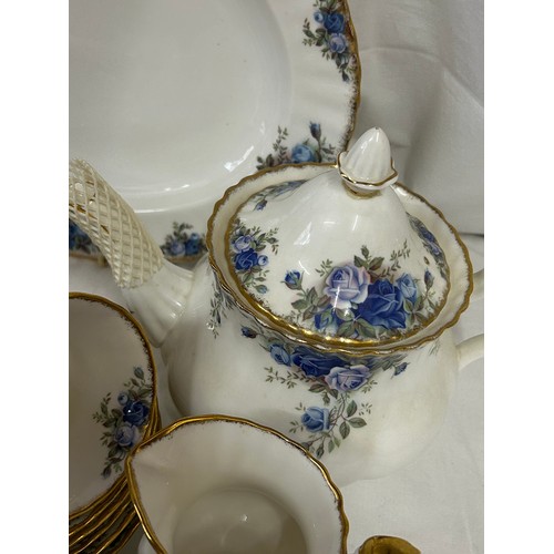 380 - Royal Albert 'Moonlight Roses' part dinner service comprising of large serving plate 35cm, 6 x dinne... 