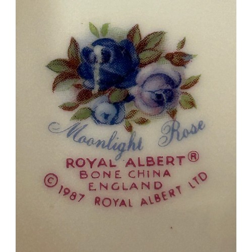 380 - Royal Albert 'Moonlight Roses' part dinner service comprising of large serving plate 35cm, 6 x dinne... 