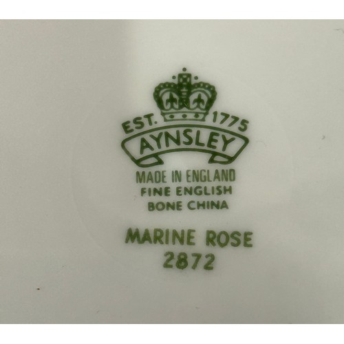 385 - An Aynsley Grotto Rose and Marine Rose part tea service to include 7 x sandwich plates measuring 21c... 