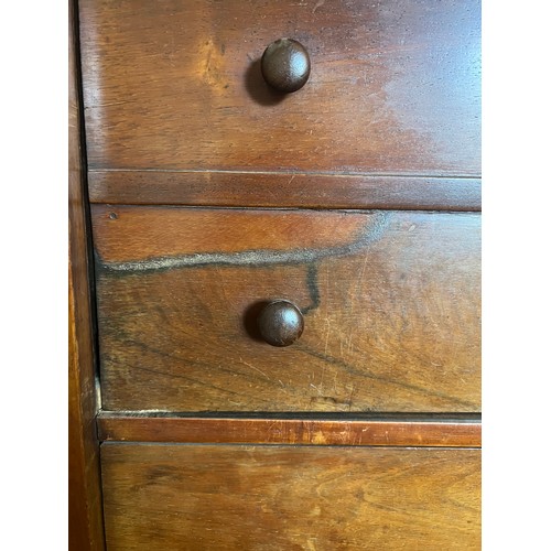 56 - A 19thC mahogany Wellington chest of 5 drawers and secretaire with drop front. 124cm h x 60cm w x 41... 