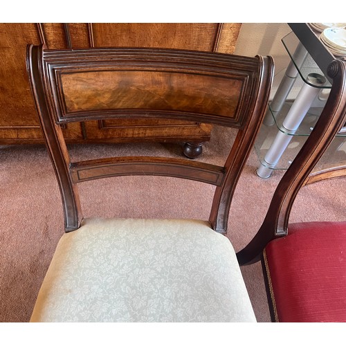 60 - Four mahogany Regency bar backed dining chairs. One elbow and three singles.