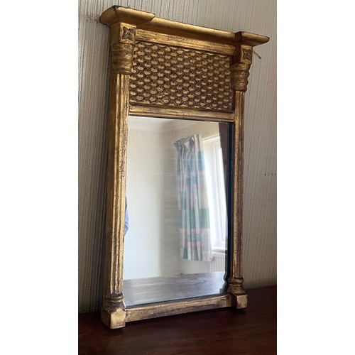 1152 - A 19thC gilt wall mirror. 55cm h x 35cm w.