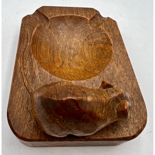 162 - A Robert Thompson Mouseman ashtray. 10cm x 7.5cm.