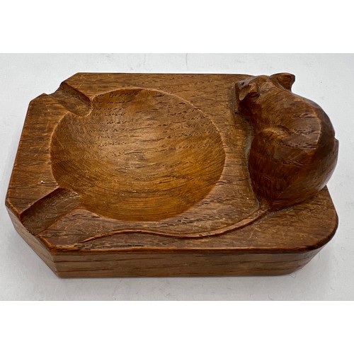 162 - A Robert Thompson Mouseman ashtray. 10cm x 7.5cm.