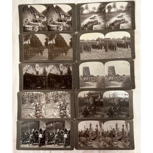 1364 - A stereoscope together with 40 cards of the Great War, Realistic Travels.