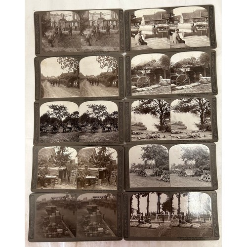 1364 - A stereoscope together with 40 cards of the Great War, Realistic Travels.