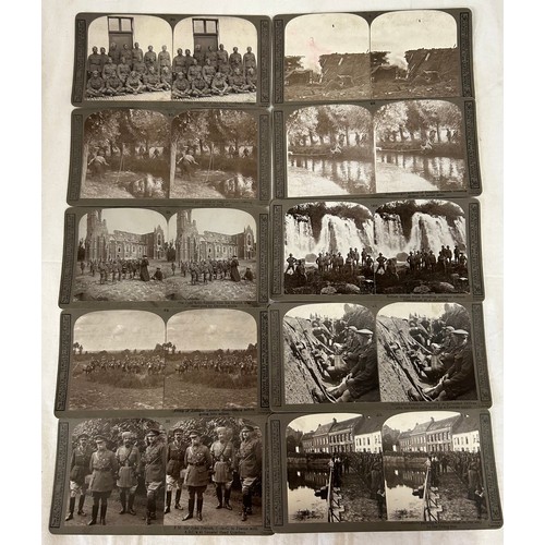 1364 - A stereoscope together with 40 cards of the Great War, Realistic Travels.