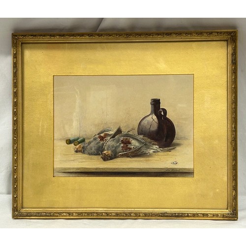 1523 - Thomas Heywood  (1846-1919) watercolour, still life of dead game, signed Tom Heywood bottom right. I... 