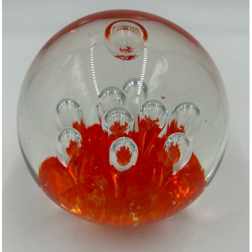 497 - A quantity of mid century glass to include a dog, cockerel, 2 x vases, bowl, paper weight and an acr... 