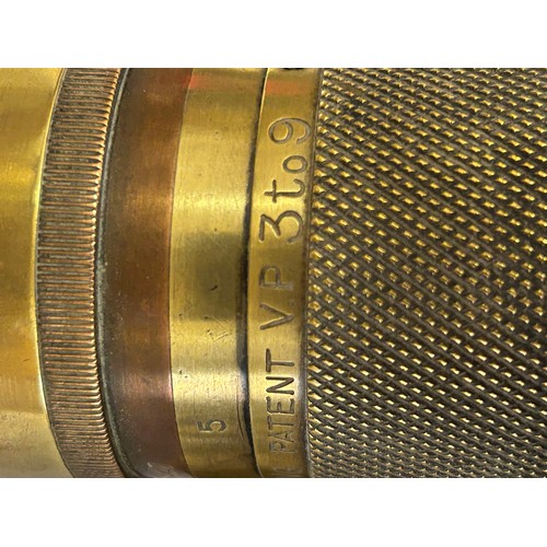 1143 - WW1 gun sighting brass telescope by W.Ottway & Co Ltd, VP 39 patt.6321 in wooden case along with a M... 