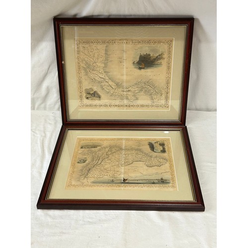 1475 - John Tallis & Co, London & New York two framed illustrated maps, the first of Venezuela and New Gren... 