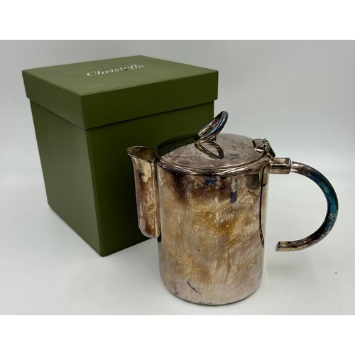 1370 - Miscellaneous items to include a Christofle silver plated jug 16cm with box, Walker & Hall silver pl... 