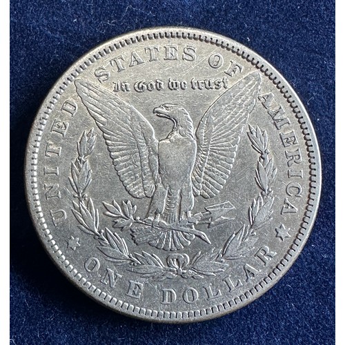 796 - A collection of eight United States of America Silver Dollars to include 1879, 1880, 1883, 1884 x 2,... 