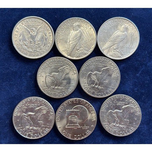 798 - A collection of eight United States of America Silver Dollars to include 1921, 1922, 1923, 1971, 197... 