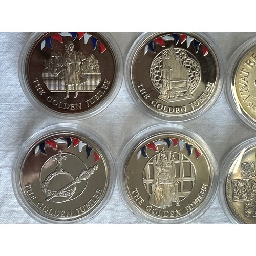 802 - A collection of Royal Mint to include 12 x Queen Elizabeth II Golden Jubilee 2002 Falkland Islands .... 