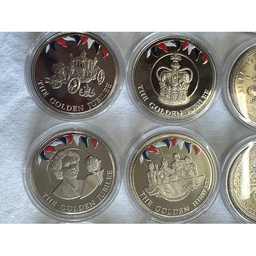 802 - A collection of Royal Mint to include 12 x Queen Elizabeth II Golden Jubilee 2002 Falkland Islands .... 