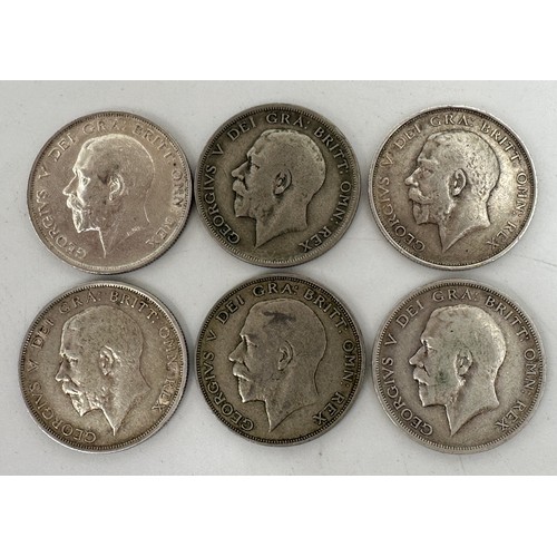 810 - A collection of mixed silver coinage to include George V : 6 x half crowns, 7 x florins, 10 x shilli... 