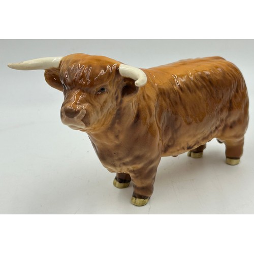 353 - Beswick Highland cattle bull, cow and calf together with CH Ickham Bessie 198 (4) .