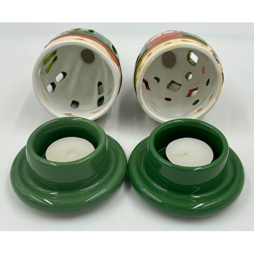 364 - Five ceramic tea lights by Villeroy & Boch 'Tartan Christmas Story' to include Casper, Melchior, Bal... 