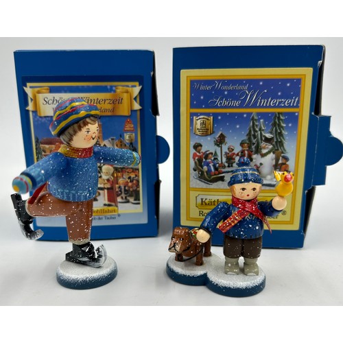 449 - A selection of Kathe Wohlfahrt hand painted wooden Christmas figures mostly with original boxes and ... 