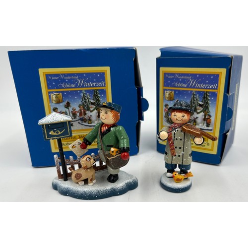 449 - A selection of Kathe Wohlfahrt hand painted wooden Christmas figures mostly with original boxes and ... 