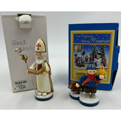 449 - A selection of Kathe Wohlfahrt hand painted wooden Christmas figures mostly with original boxes and ... 