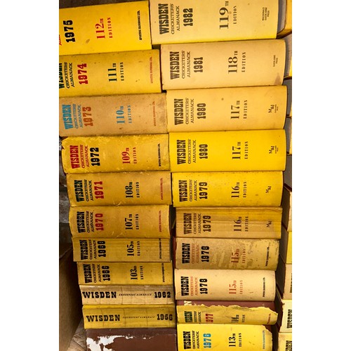 1238 - A collection of 47 x Wisden Cricketers Almanacks to include dates 1953,1956,1962,1966,1968,1970-2008... 