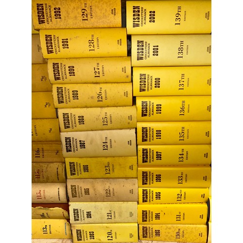 1238 - A collection of 47 x Wisden Cricketers Almanacks to include dates 1953,1956,1962,1966,1968,1970-2008... 