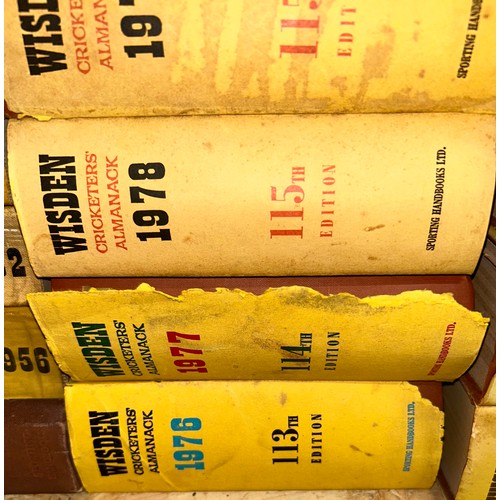 1238 - A collection of 47 x Wisden Cricketers Almanacks to include dates 1953,1956,1962,1966,1968,1970-2008... 